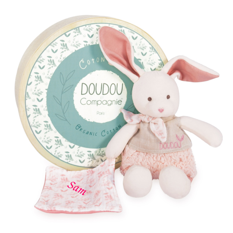  - botanic - peluche avec bio lapin rose 22 cm 